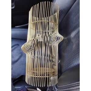 MCM Style‎ Candle Holder Metal Stand for tall Pillar Candle Gold, Brassy 16" EUC